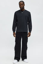 Oversized Heavyweight Long Sleeve Tee - Black image 2