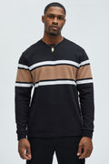 Keep It Classy Textured Long Sleeve Tee - Black/combo image 1