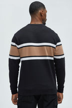 Keep It Classy Textured Long Sleeve Tee - Black/combo image 3
