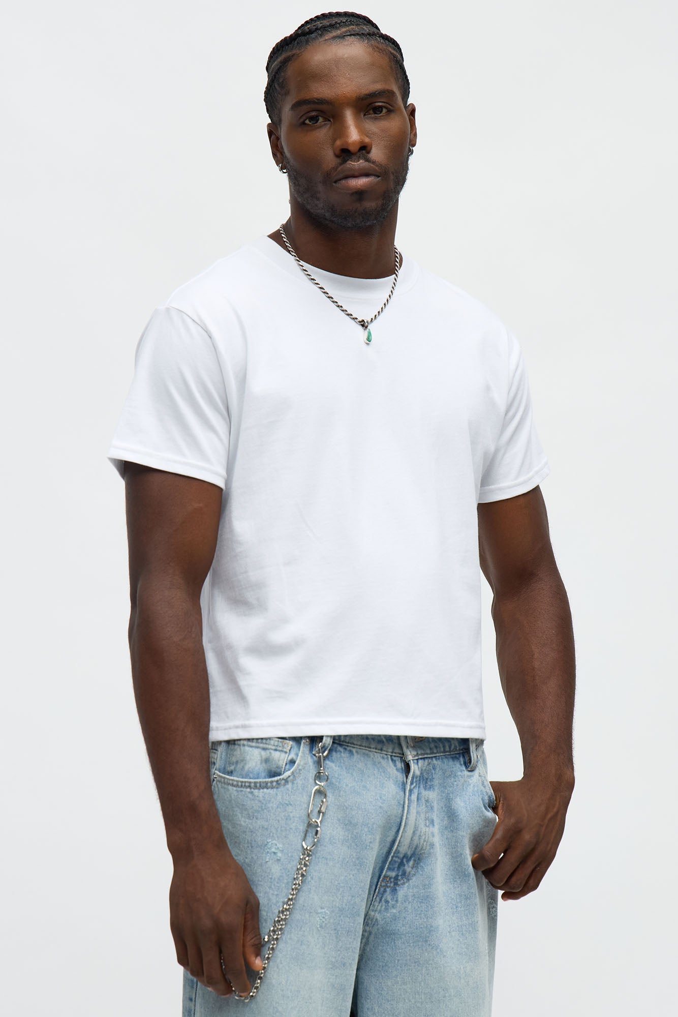 Cropped Crew Baby Tee - White image 1