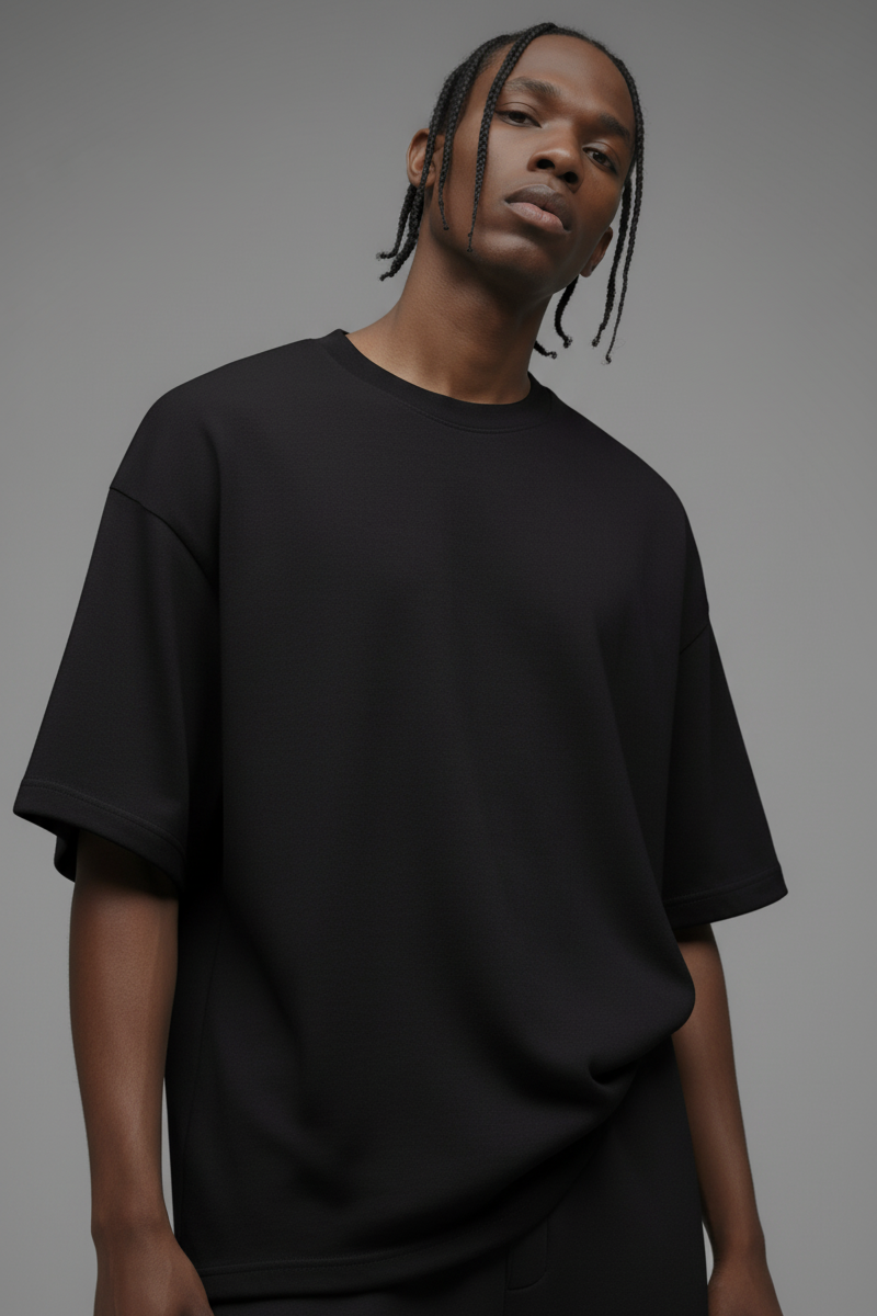 410 Oversized Fleece Tee - Black image 1
