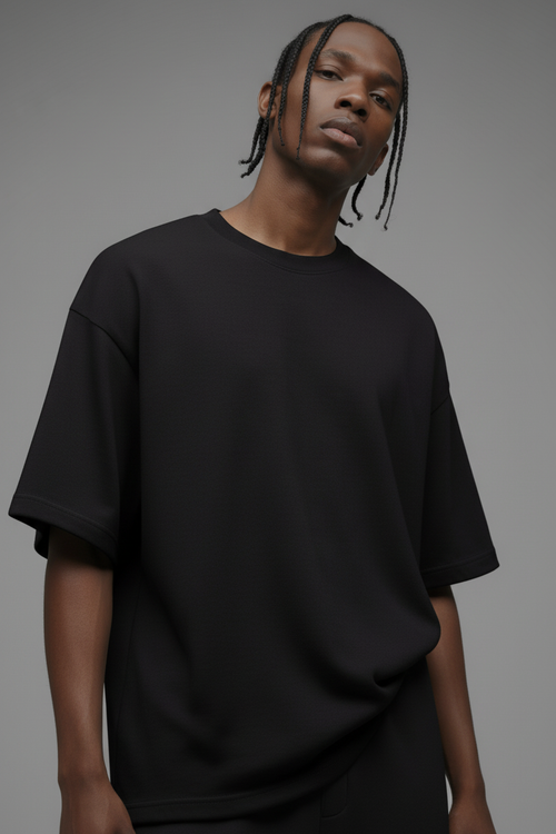 410 Oversized Fleece Tee - Black image 1