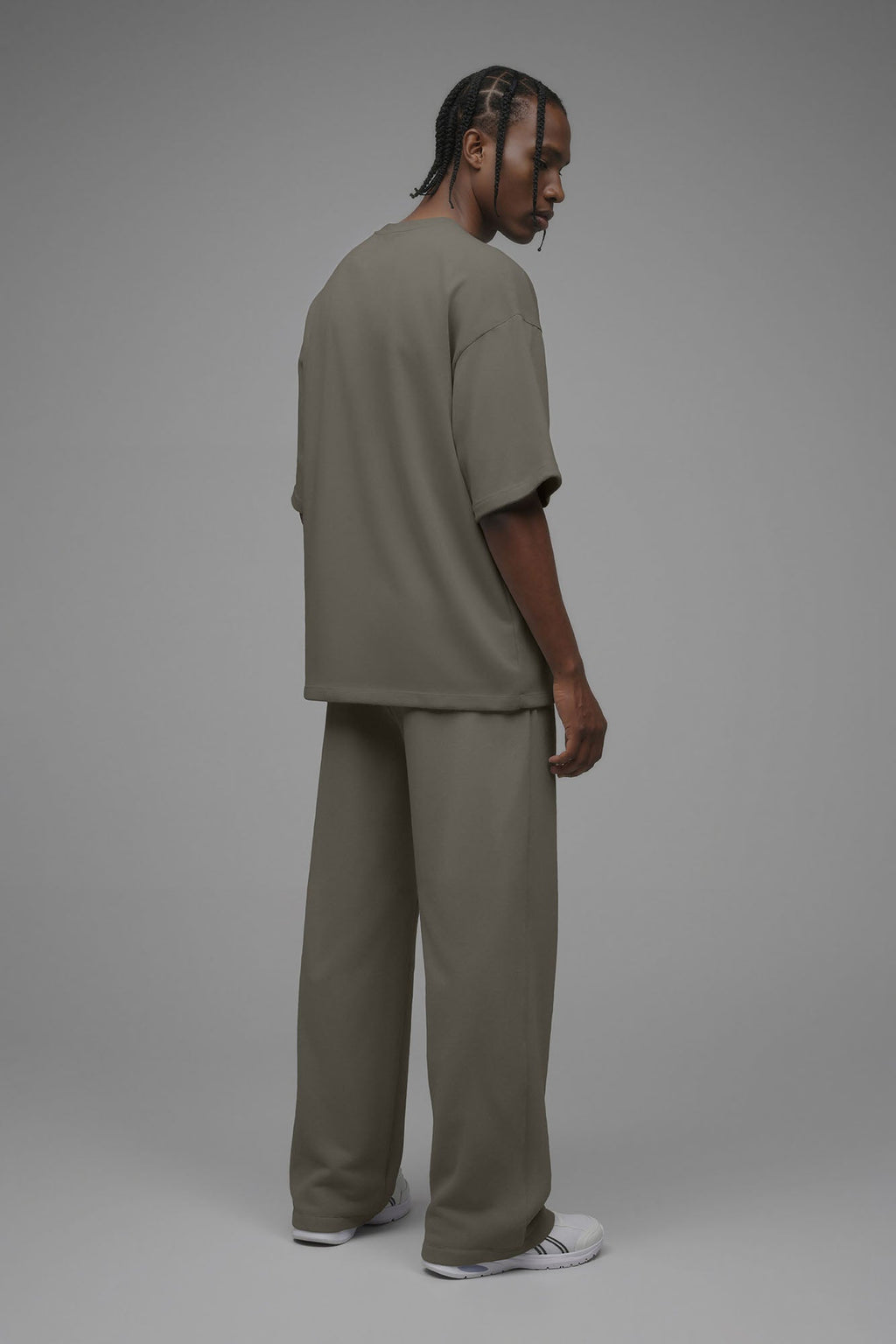 410 Oversized Fleece Tee - Moss Grey image 4