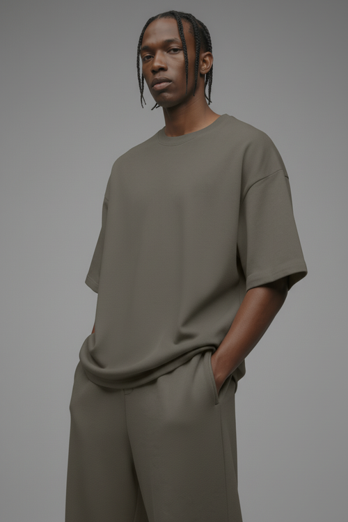 410 Oversized Fleece Tee - Moss Grey image 1