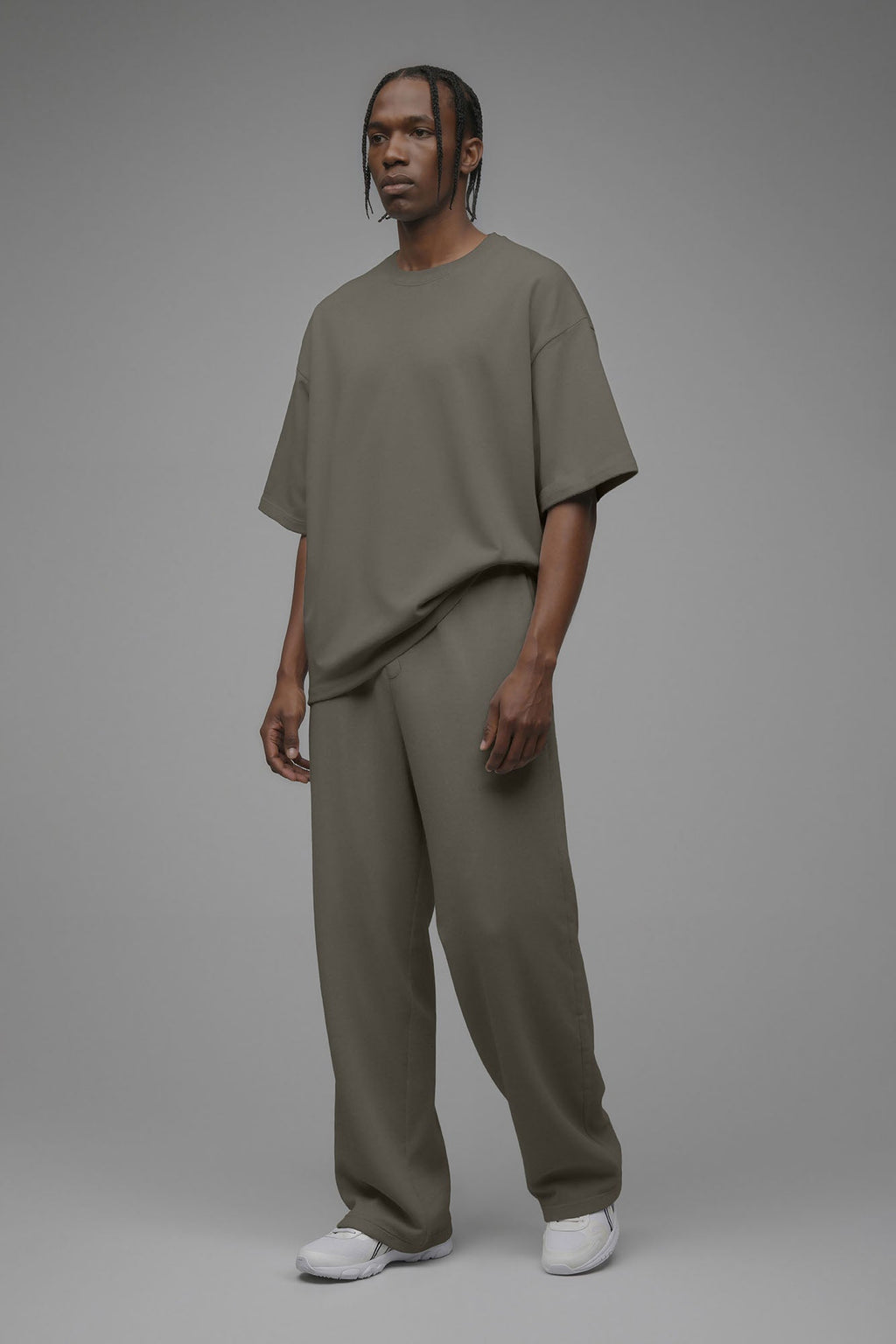 410 Oversized Fleece Tee - Moss Grey image 3