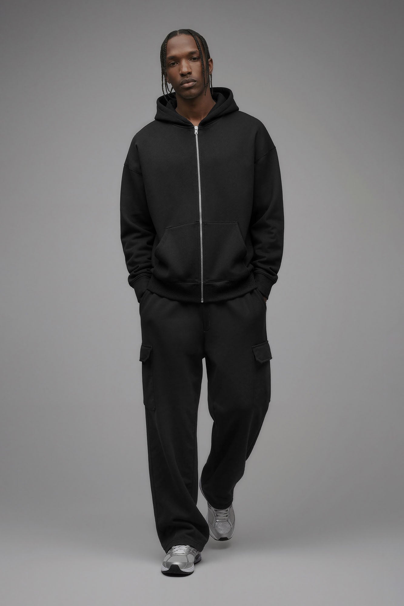 410 Oversized Zip Hoodie - Black image 1