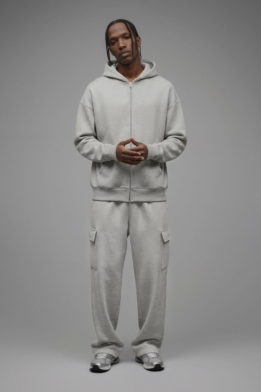 410 Oversized Zip Hoodie - Heather Grey image 1