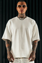 I Like How It Looks Oversized Terry Short Sleeve Tee - White image 2