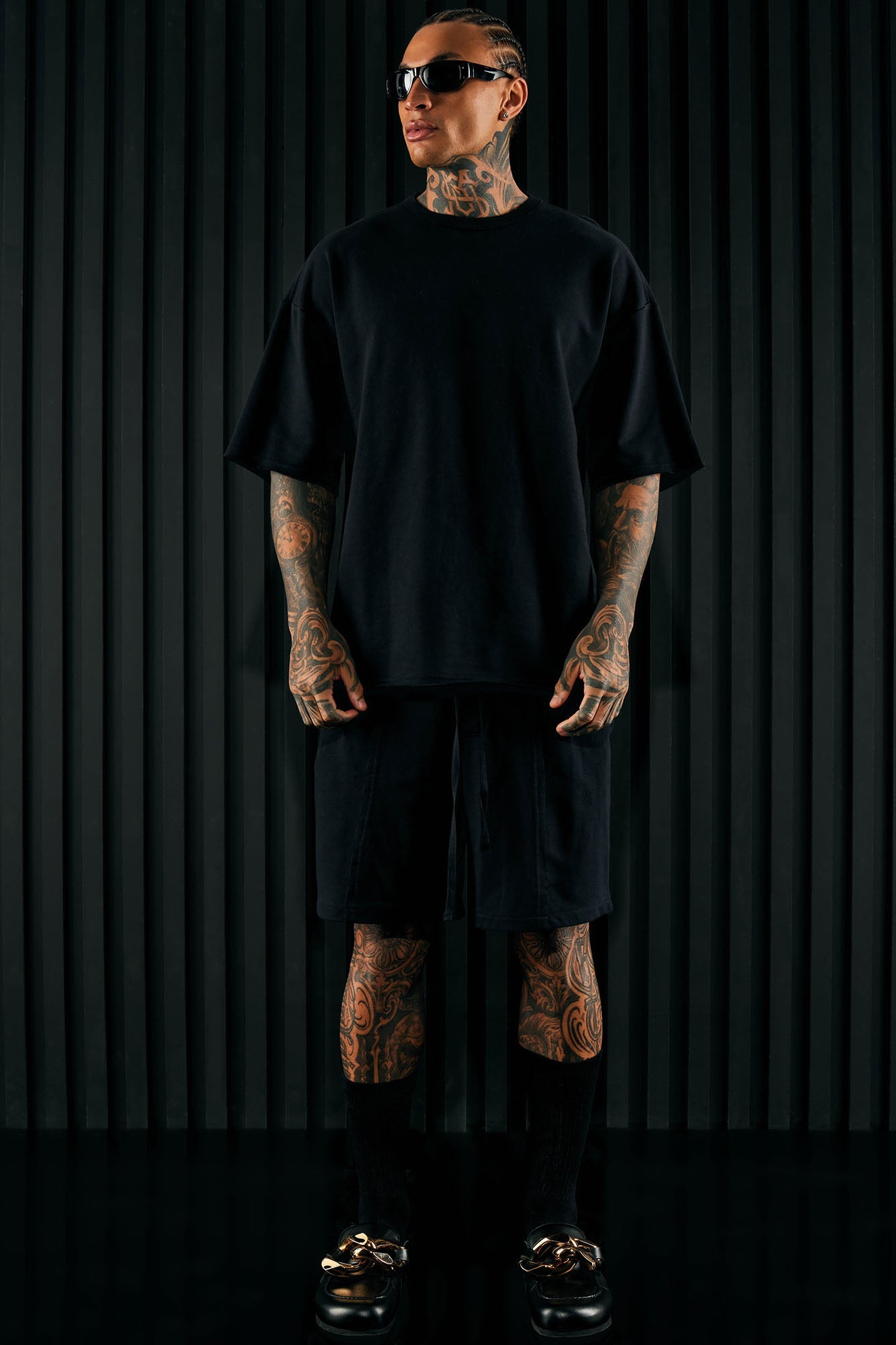 I Like How It Looks Oversized Terry Short Sleeve Tee - Black image 3