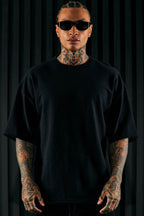 I Like How It Looks Oversized Terry Short Sleeve Tee - Black image 2