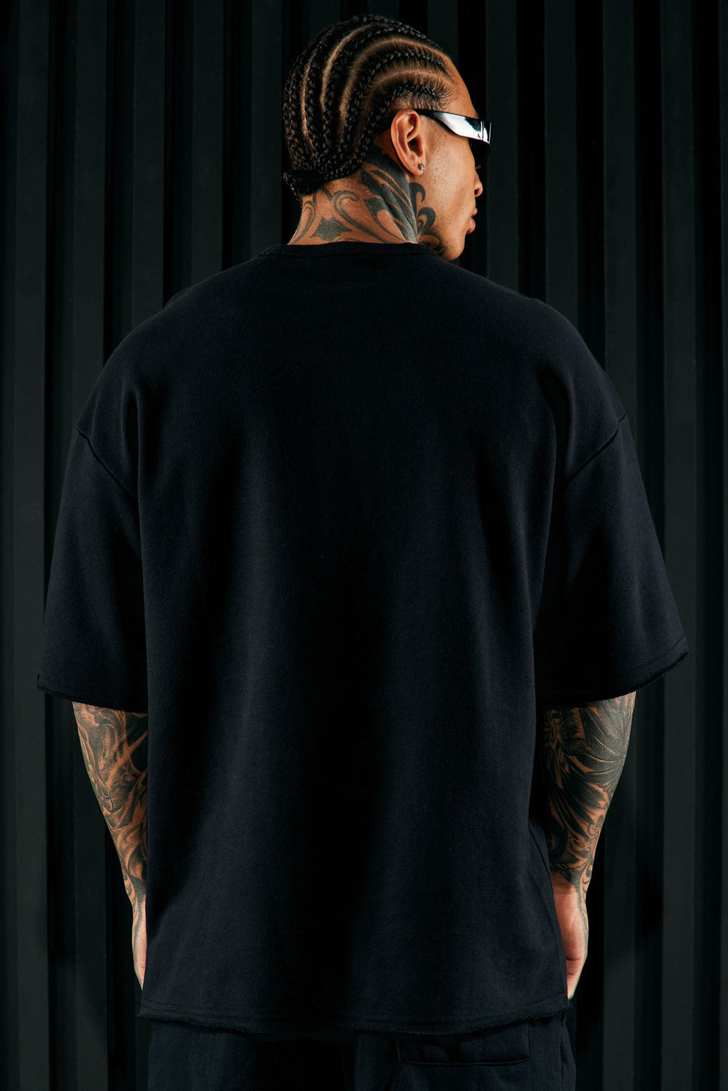 I Like How It Looks Oversized Terry Short Sleeve Tee - Black image 4