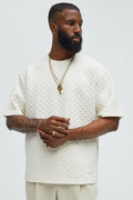 Check Mate Textured Tee - Off White image 1