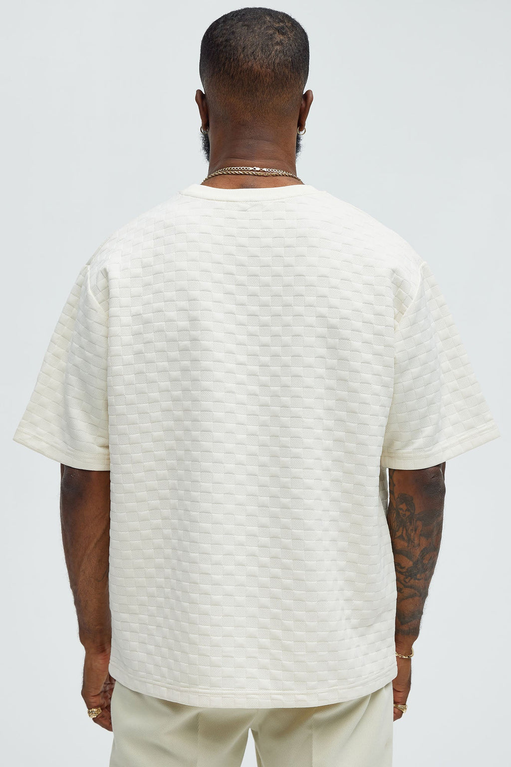 Check Mate Textured Tee - Off White image 4