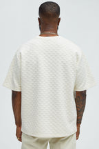 Check Mate Textured Tee - Off White image 4