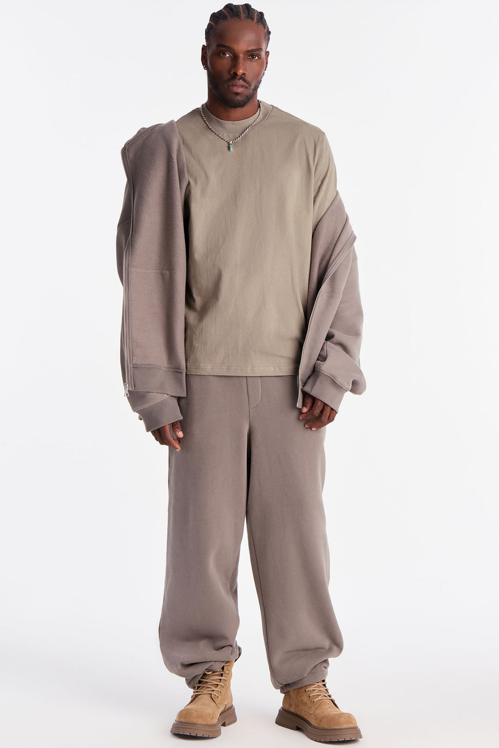Oversized Heavyweight Tee 240GSM - Taupe image 4