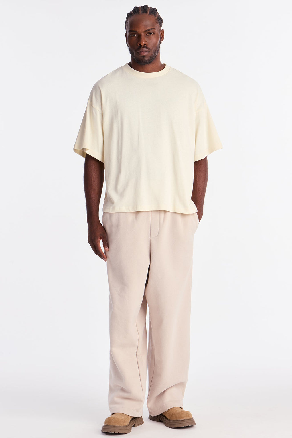 Boxy Heavyweight Tee 240GSM - Cream image 3