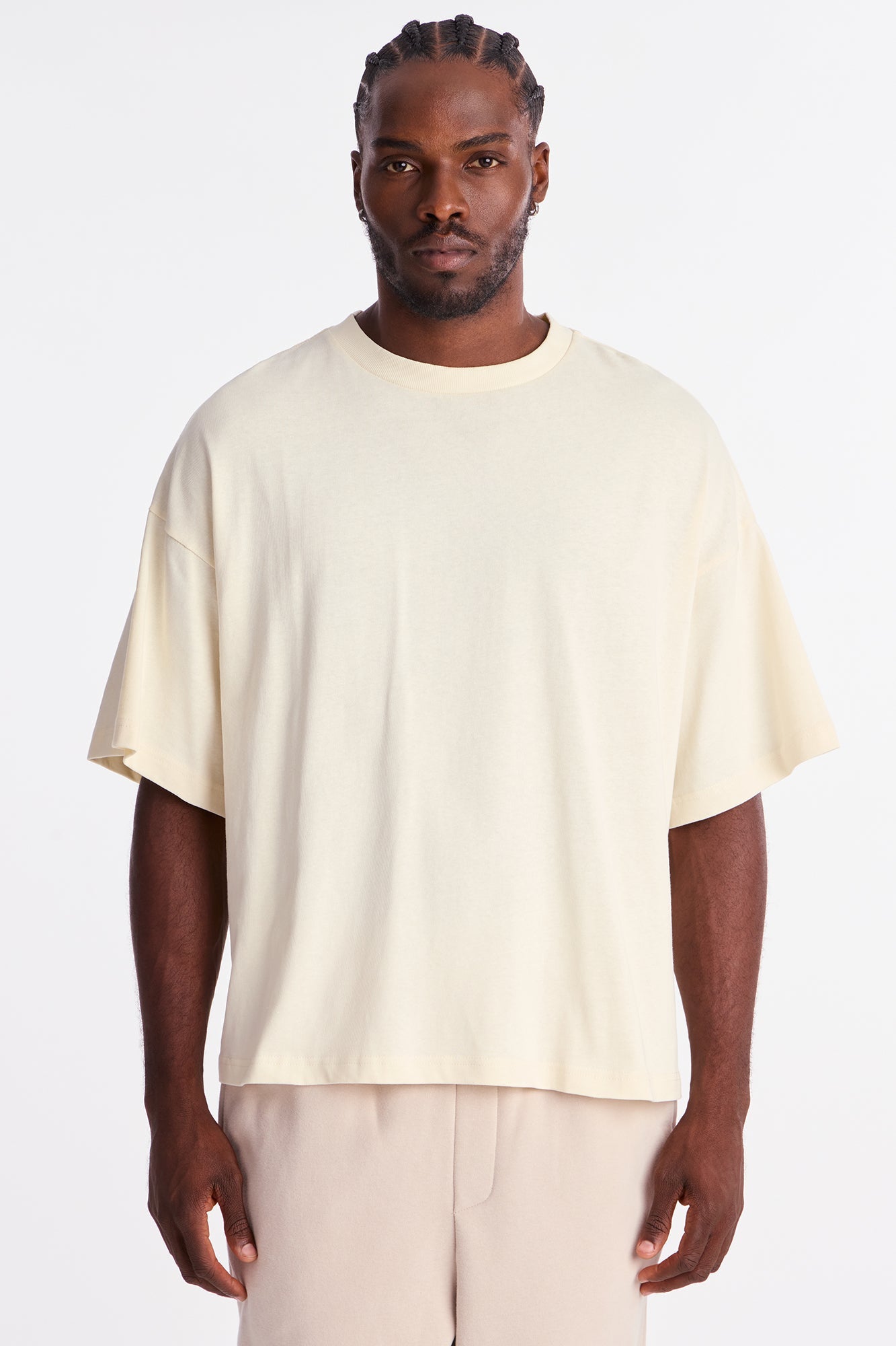 Boxy Heavyweight Tee 240GSM - Cream image 1