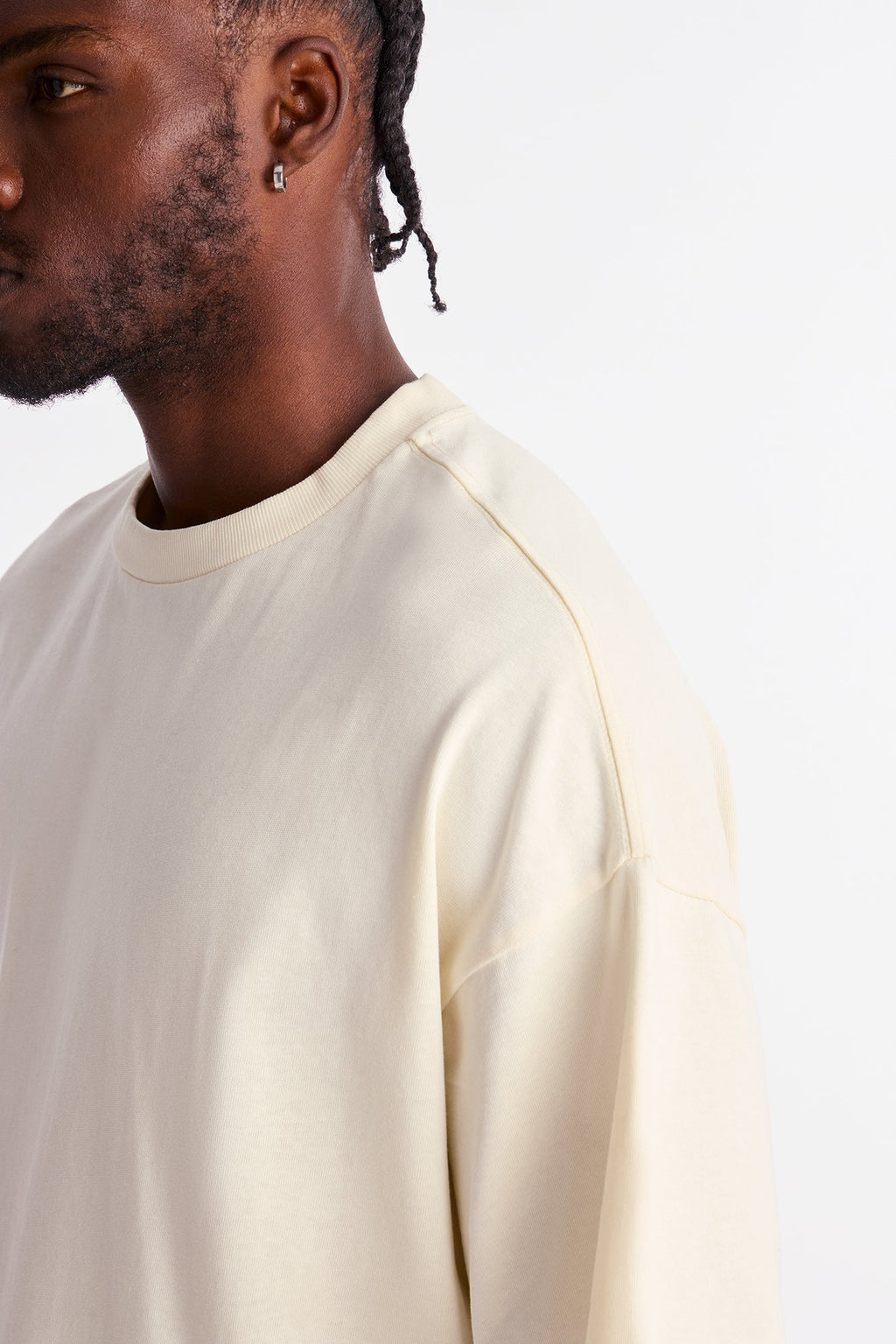 Boxy Heavyweight Tee 240GSM - Cream image 4