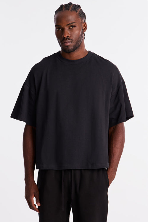 Boxy Heavyweight Tee 240GSM - Black image 1