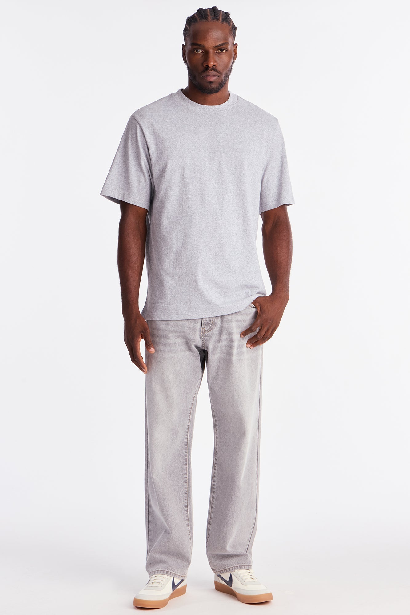 Oversized Heavyweight Tee 240GSM - Heather Grey image 3