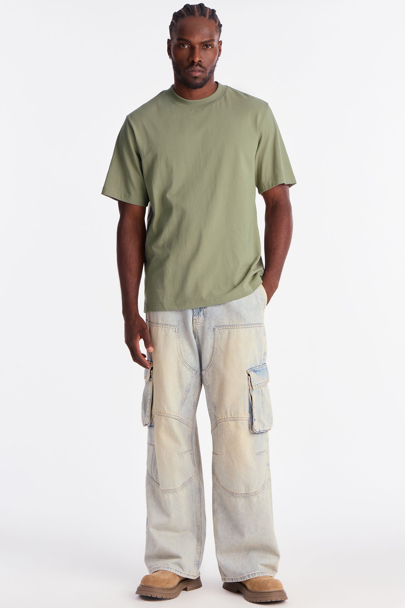 Oversized Heavyweight Tee 240GSM - Olive image 2