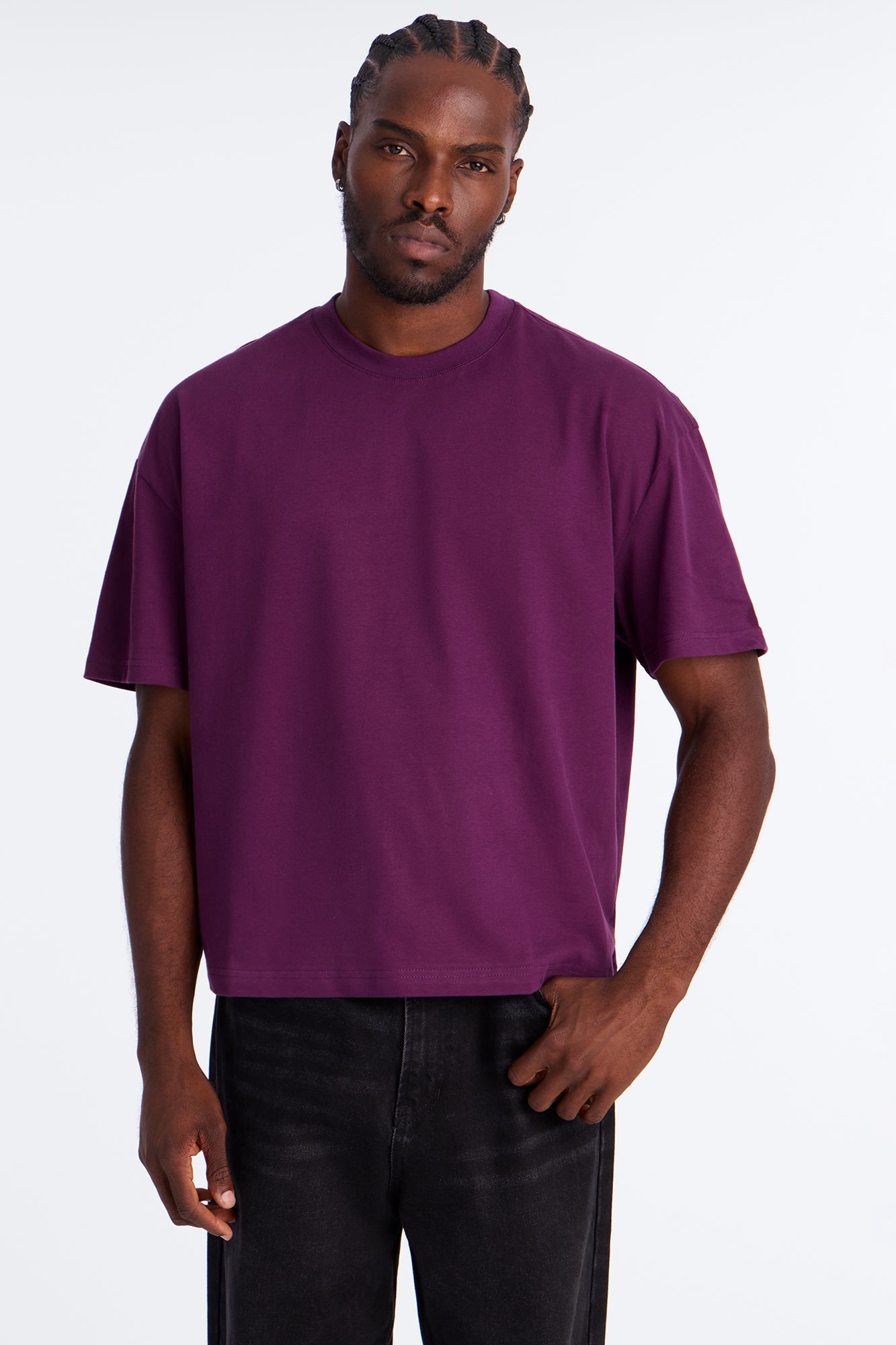 Boxy Premium Midweight Tee - Plum image 1