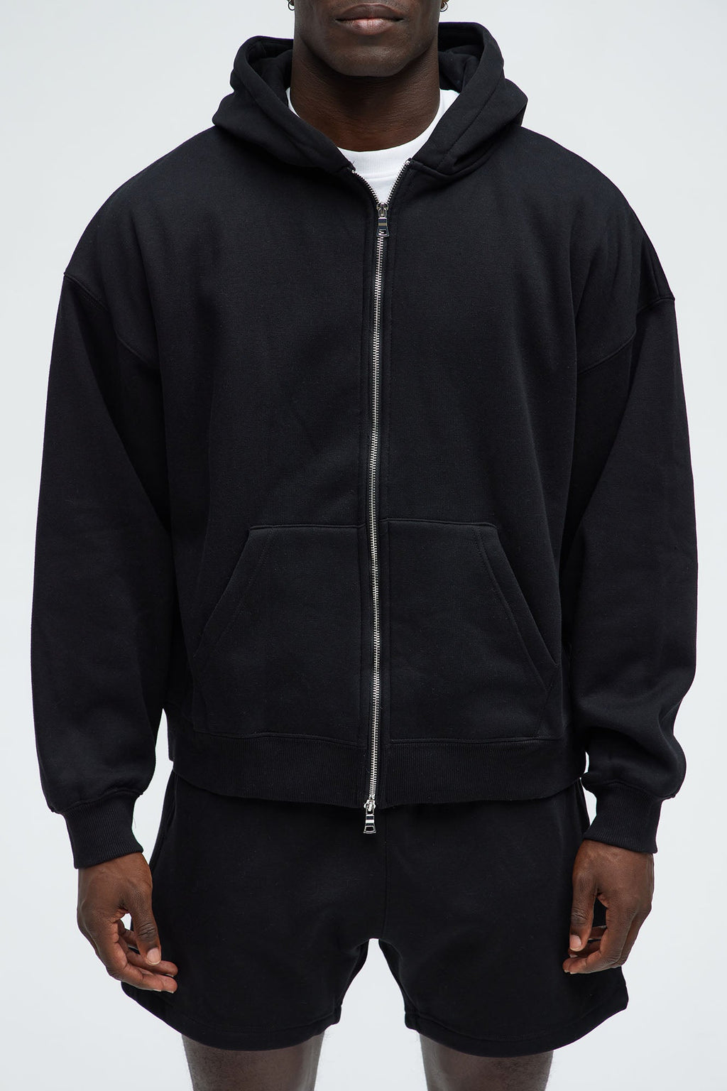 Tyson Oversized Heavyweight Zip Up - Black image 4