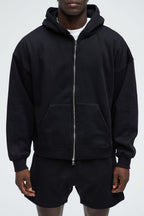 Tyson Oversized Heavyweight Zip Up - Black image 4