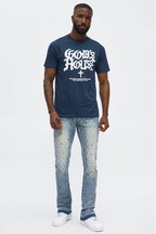 Stacked Slim Flare We WIldin In Bling Jean - Light Wash image 2