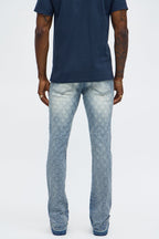 Stacked Slim Flare We WIldin In Bling Jean - Light Wash image 4