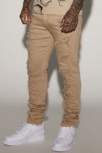High Key Stacked Skinny Jeans - Taupe image 1