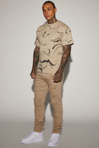 High Key Stacked Skinny Jeans - Taupe image 2