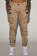 High Key Stacked Skinny Jeans - Taupe image 3