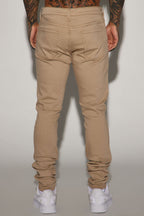High Key Stacked Skinny Jeans - Taupe image 4