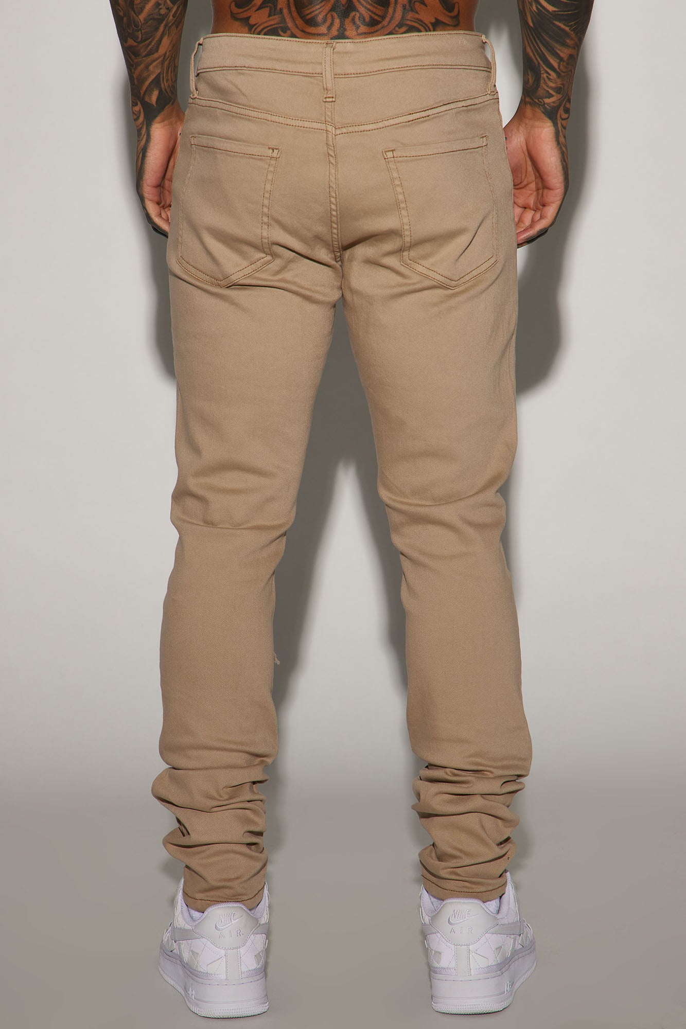 High Key Stacked Skinny Jeans - Taupe image 4