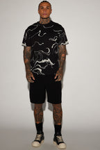 All In Marble Short Sleeve Tee - Black/combo image 2
