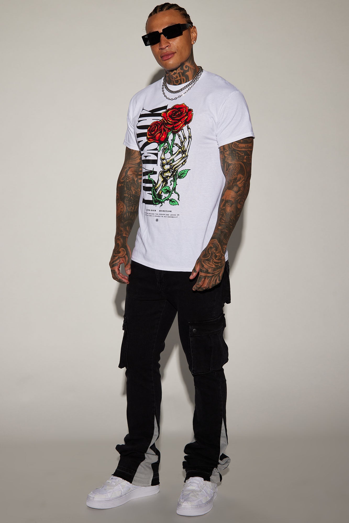 Carried Cargo Stacked Skinny Flared Jeans - Black image 2