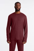 Essential Lounge Long Sleeve Tee - Burgundy image 1