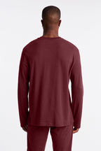 Essential Lounge Long Sleeve Tee - Burgundy image 3