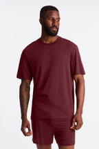 Essential Modal Lounge Short Sleeve Tee - Burgundy image 1