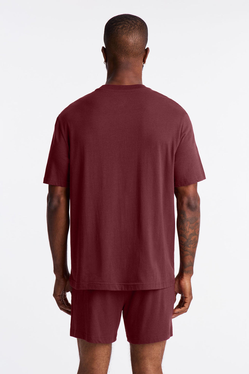 Essential Modal Lounge Short Sleeve Tee - Burgundy image 3