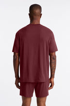 Essential Modal Lounge Short Sleeve Tee - Burgundy image 3