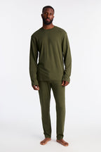 Essential Lounge Long Sleeve Tee - Olive image 2