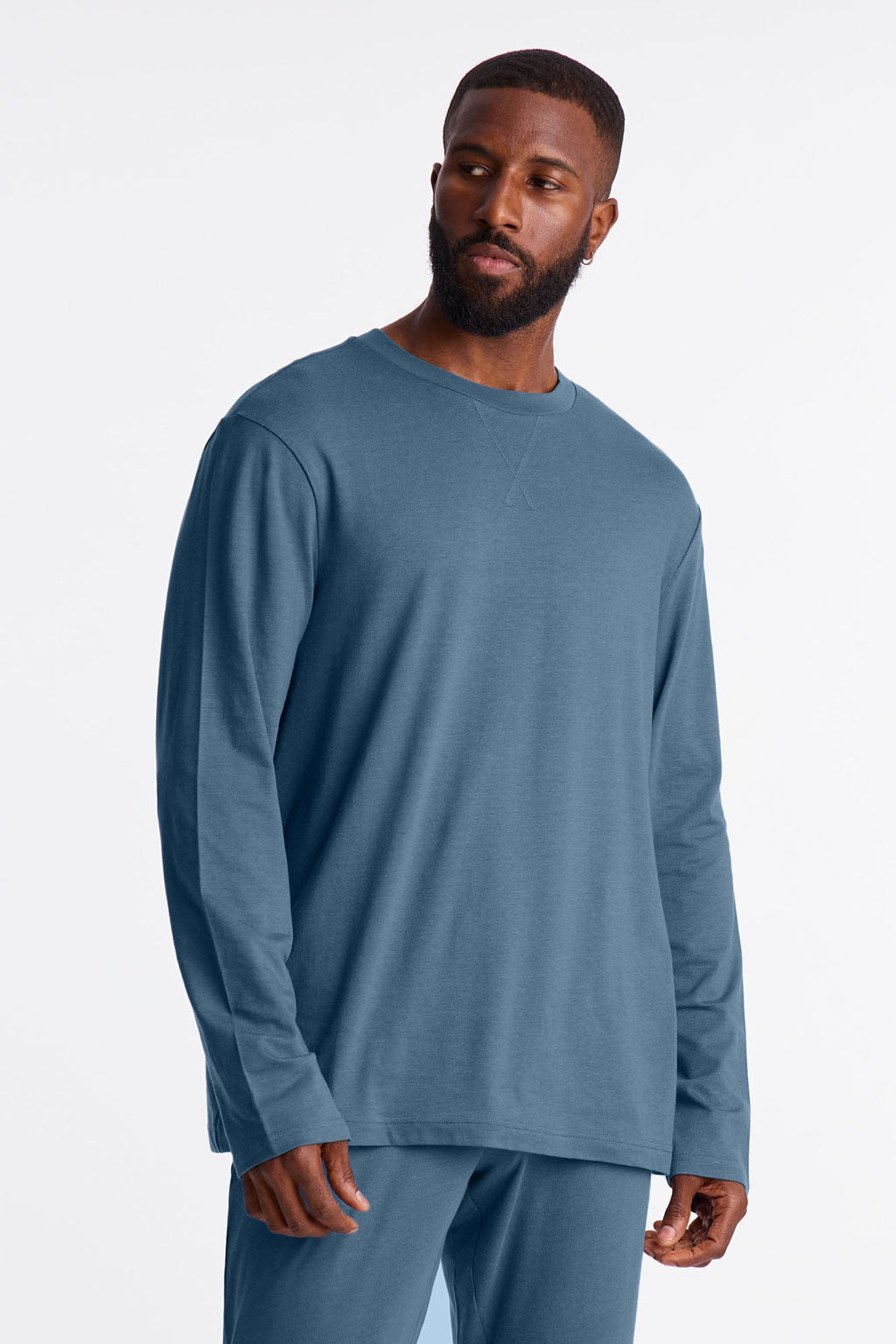 Essential Lounge Long Sleeve Tee - Slate Blue image 1