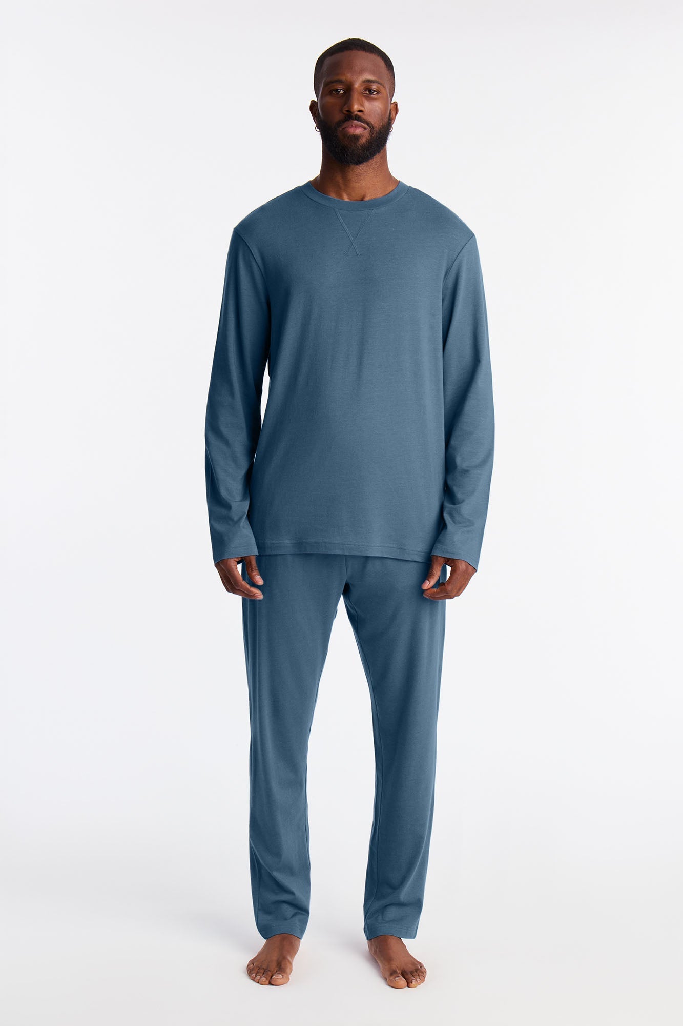 Essential Lounge Long Sleeve Tee - Slate Blue image 2