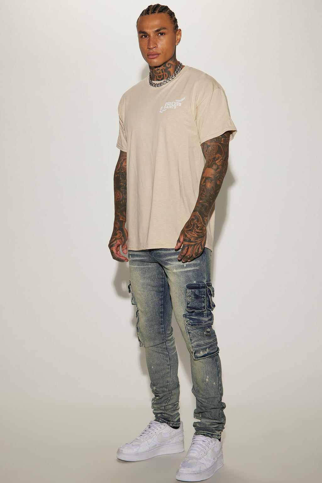 Loaded Stacked Skinny Cargo Jeans - Medium Wash image 2