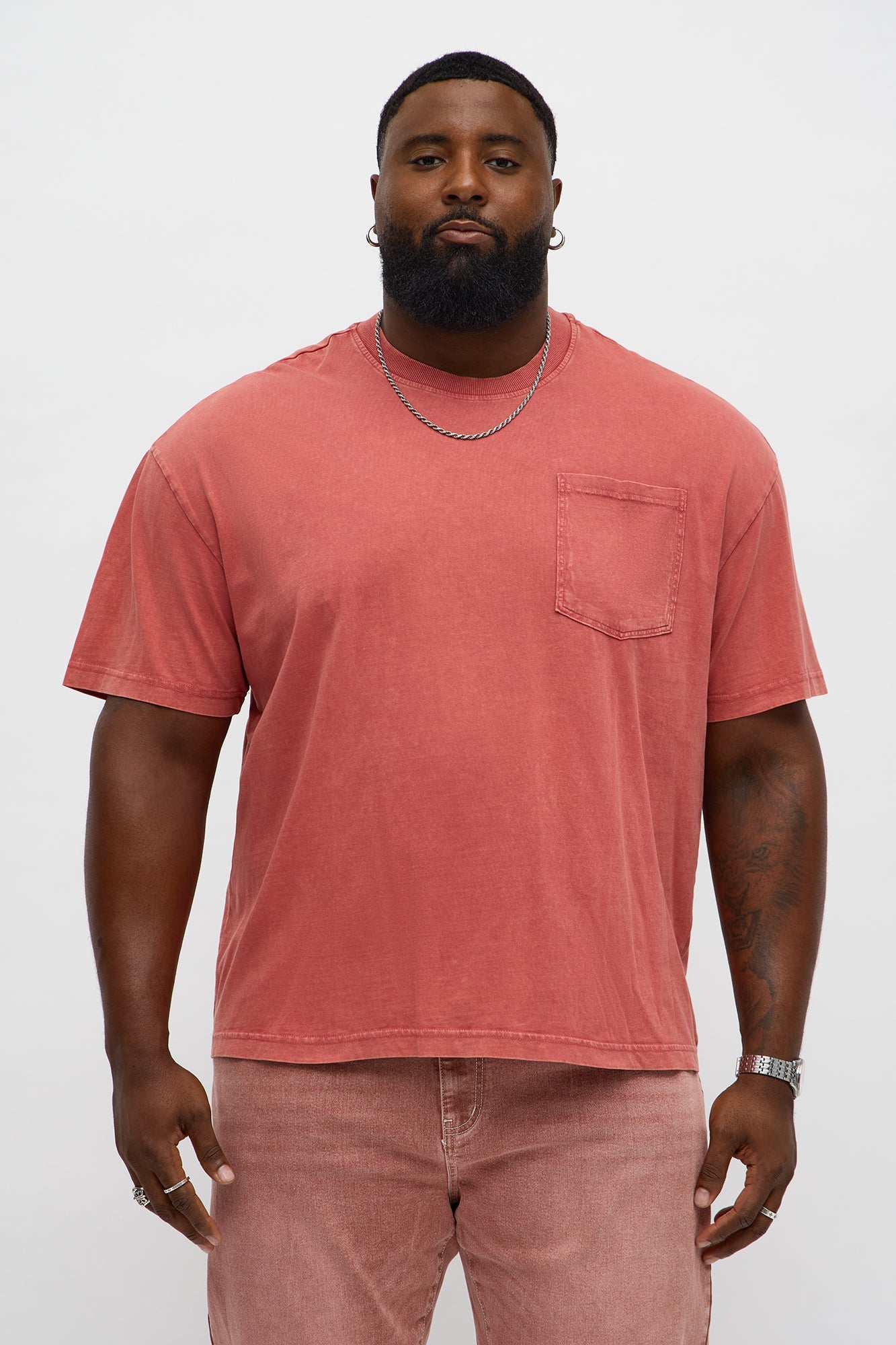Relaxed Vintage Washed Year Round Tee - Mauve image 4