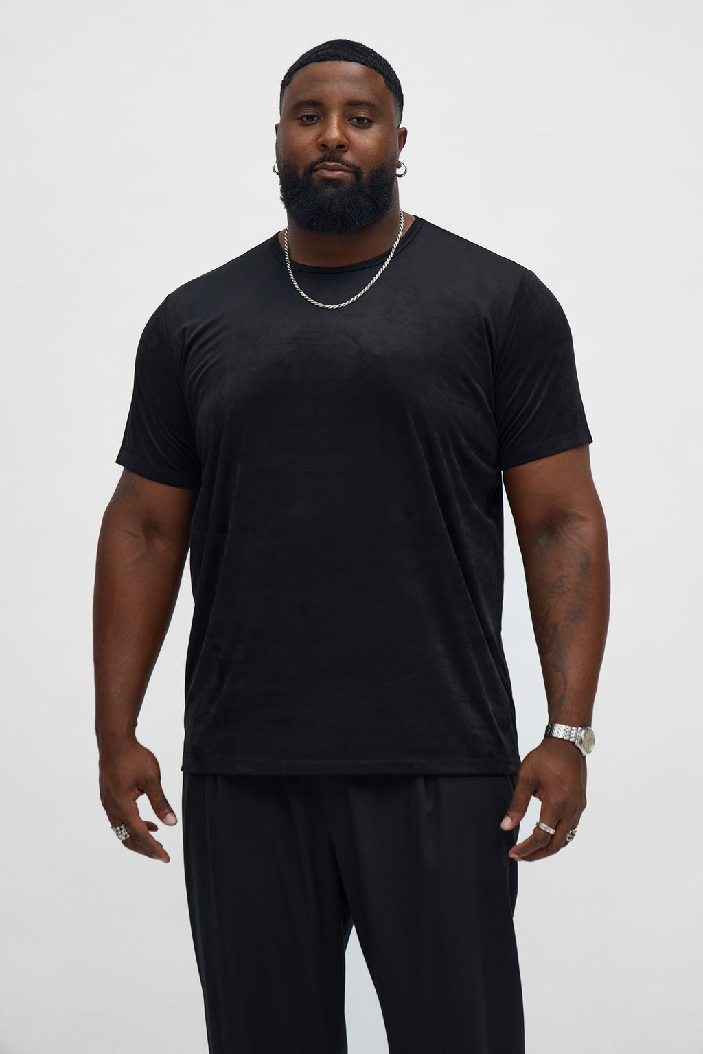 Velour Everyday Crew Tee - Black image 4
