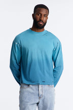 Distressed Edge Relaxed Tee - Green image 1