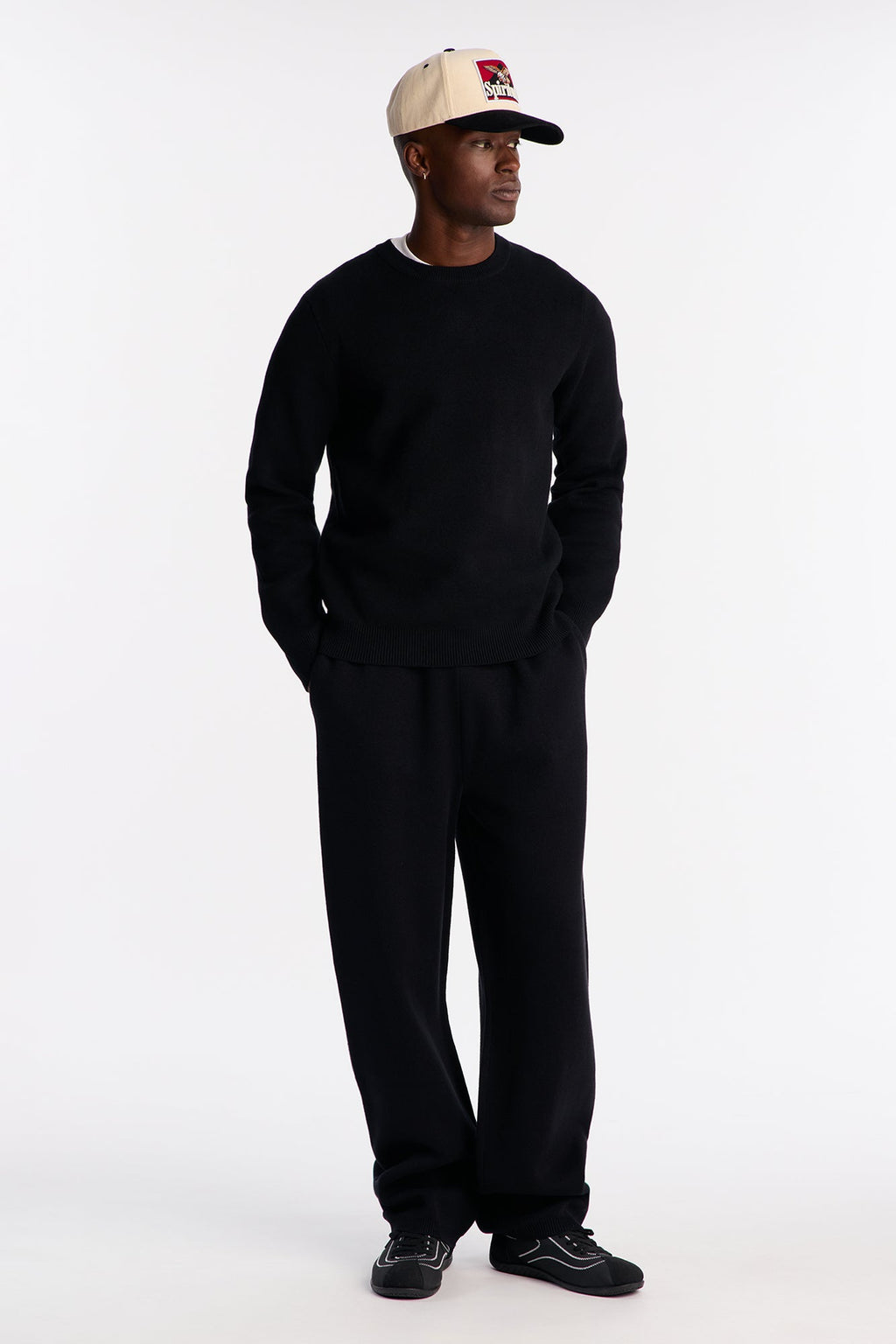 Recline Sweater Knit Crewneck - Black image 2